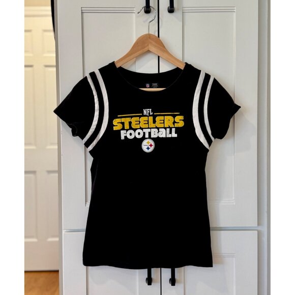 NFL Pittsburgh Steelers Womens T-Shirt Vintage Size Small Black Yellow Graphic - Picture 2 of 6